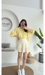 Müslin Kısa Etek Açık Sarı 0464