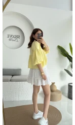 Müslin Kısa Etek Beyaz 0464