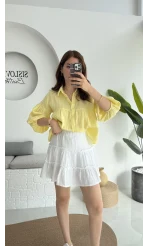 Müslin Kısa Etek Beyaz 0464