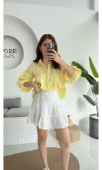 Müslin Kısa Etek Beyaz 0464