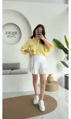 Müslin Kısa Etek Beyaz 0464