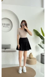 Müslin Kısa Etek Siyah 0464