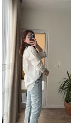 Müslin Kumaş Gömlek Beyaz