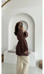 Müslin Kumaş Kimono Kahve - 7011