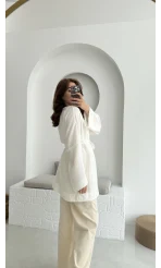 Müslin Kumaş Kimono Kırık Beyaz - 7011