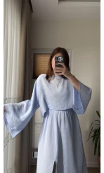 Müslin Kumaş Lssy Etekli Takım - Bebe Mavisi
