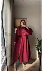 Müslin Kumaş Lssy Etekli Takım - Bordo