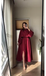 Müslin Kumaş Lssy Etekli Takım - Bordo