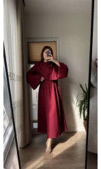 Müslin Kumaş Lssy Etekli Takım - Bordo