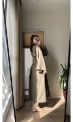 Müslin Kumaş Lssy Etekli Takım - Haki