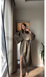 Müslin Kumaş Lssy Etekli Takım - Haki
