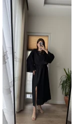 Müslin Kumaş Lssy Etekli Takım - Siyah