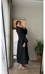 Müslin Kumaş Lssy Etekli Takım - Siyah