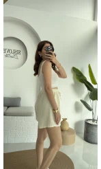 Müslin Kumaş Şort Açık Sarı 0463