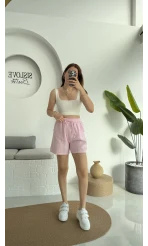 Müslin Kumaş Şort Pembe 0463