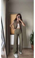 Müslin Pantolon - Haki - 4010