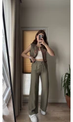 Müslin Pantolon - Haki - 4010