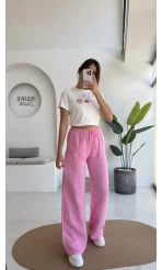Müslin Pantolon - Pembe - 4010