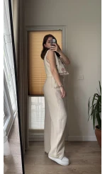 Müslin Pantolon - Taş - 4010