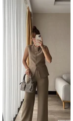 Natalia Yelekli Takım Haki Tonları