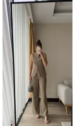 Natalia Yelekli Takım Haki Tonları
