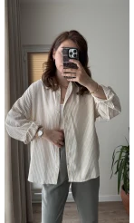 Natural Çizgili Gömlek - 2021 - Desen 10