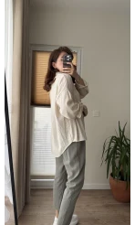 Natural Çizgili Gömlek - 2021 - Desen 10