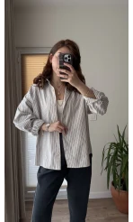 Natural Çizgili Gömlek - 2021 - Desen 5