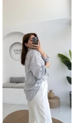 Natural Çizgili Gömlek - Siyah Çizgili - 2021