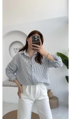 Natural Çizgili Gömlek - Siyah Çizgili - 2021