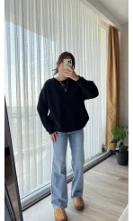 Neale Oversize Siyah Sweat