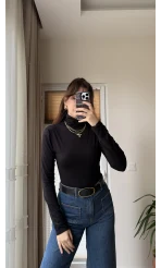 Nenni Boğazlı Body Siyah