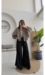 Nerissa Bomber Leopar Ceket - Kod: 9636