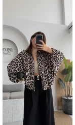 Nerissa Bomber Leopar Ceket - Kod: 9636