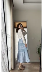 Ness Güpürlü Etek Bebe Mavisi