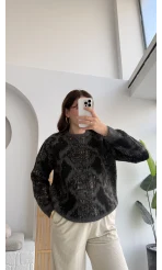 Nevina Desenli Kazak - Antrasit - 9074