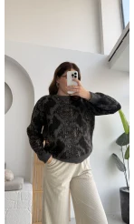 Nevina Desenli Kazak - Antrasit - 9074