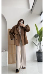 Nia Kuşaklı Kısa Trençkot - Tarçın - Kod: 9580