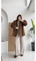 Nia Kuşaklı Kısa Trençkot - Tarçın - Kod: 9580