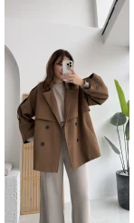 Nia Kuşaklı Kısa Trençkot - Tarçın - Kod: 9580