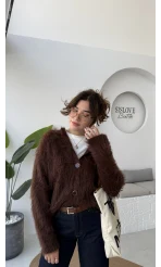 Nicole Sakallı Hırka - Kahve - Kod: 04596