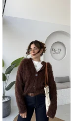 Nicole Sakallı Hırka - Kahve - Kod: 04596