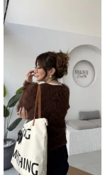 Nicole Sakallı Hırka - Kahve - Kod: 04596