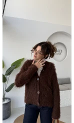 Nicole Sakallı Hırka - Kahve - Kod: 04596