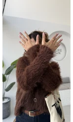 Nicole Sakallı Hırka - Kahve - Kod: 04596