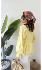 1032 - Nima Bağlama Detay Bluz - Sarı
