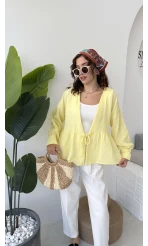 1032 - Nima Bağlama Detay Bluz - Sarı