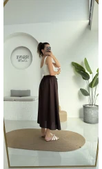 Niobe Lastikli Etek - Kahve - 1254