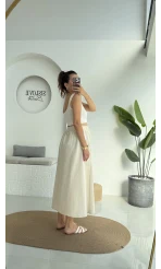 Niobe Lastikli Etek - Natural - 1254