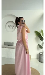 Niobe Lastikli Etek - Pembe - 1254